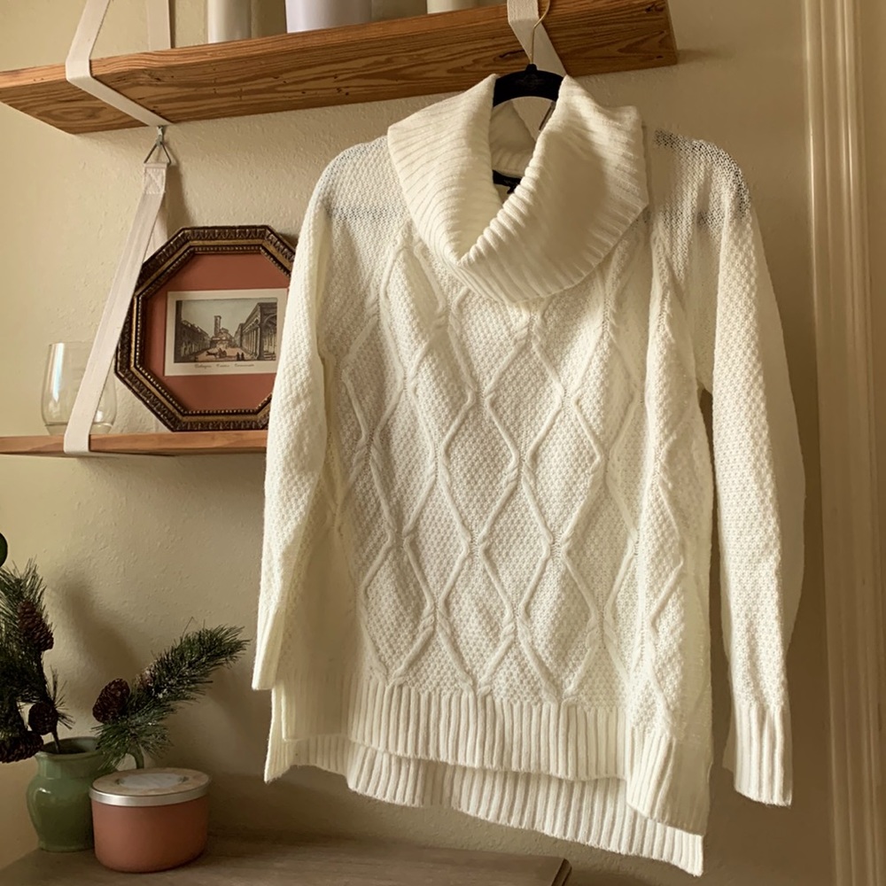 Beautiful Swetaer. Cowl neck/ looser fit.